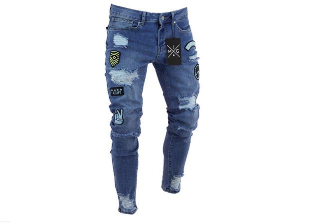 Ripped Patch Skinny Denim Jeans - alternate view