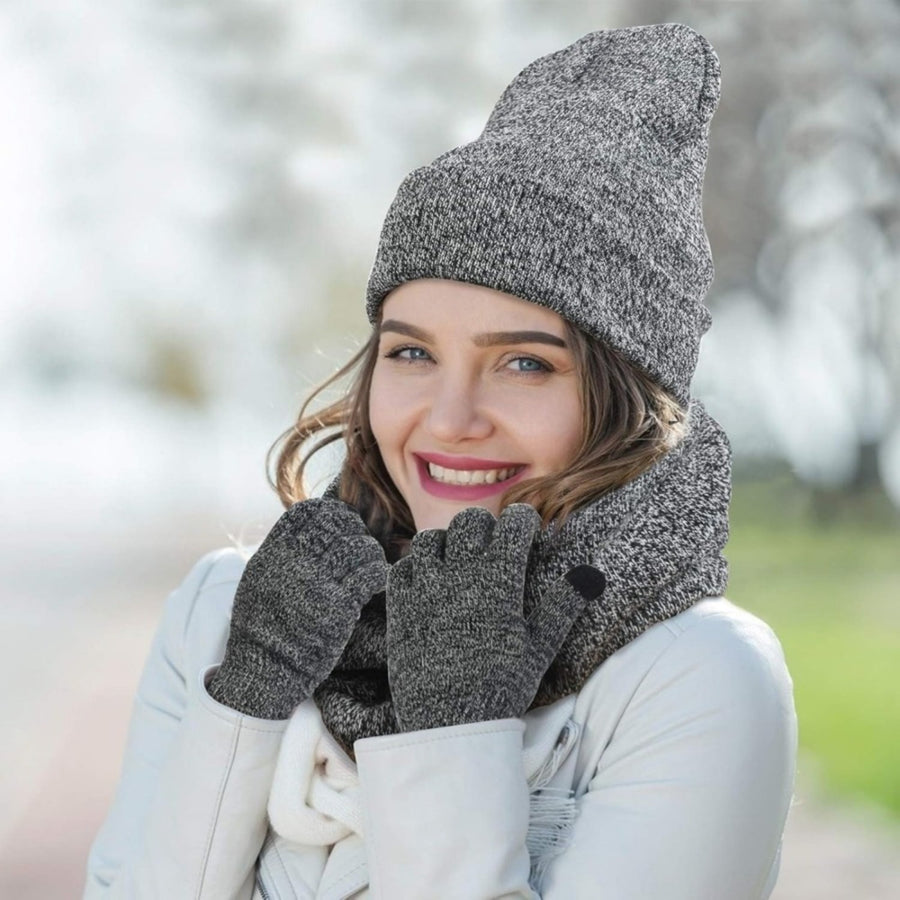 Unisex 3-Piece Winter Hat, Scarf & Gloves Set - alternate view