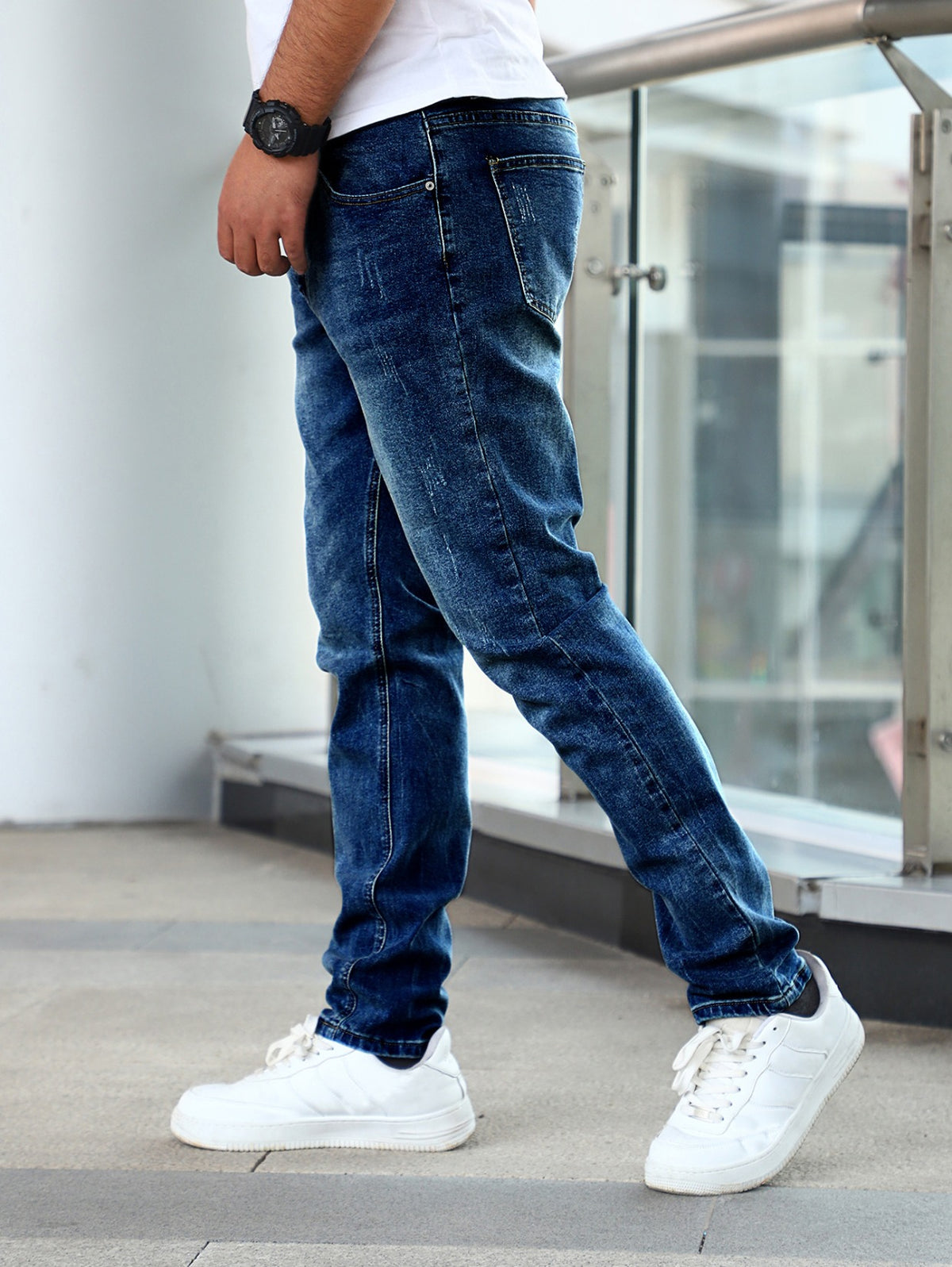 Finiks Gravity | Slim Fit Stretch Men's Youth Blue Casual Pants | Product image 5