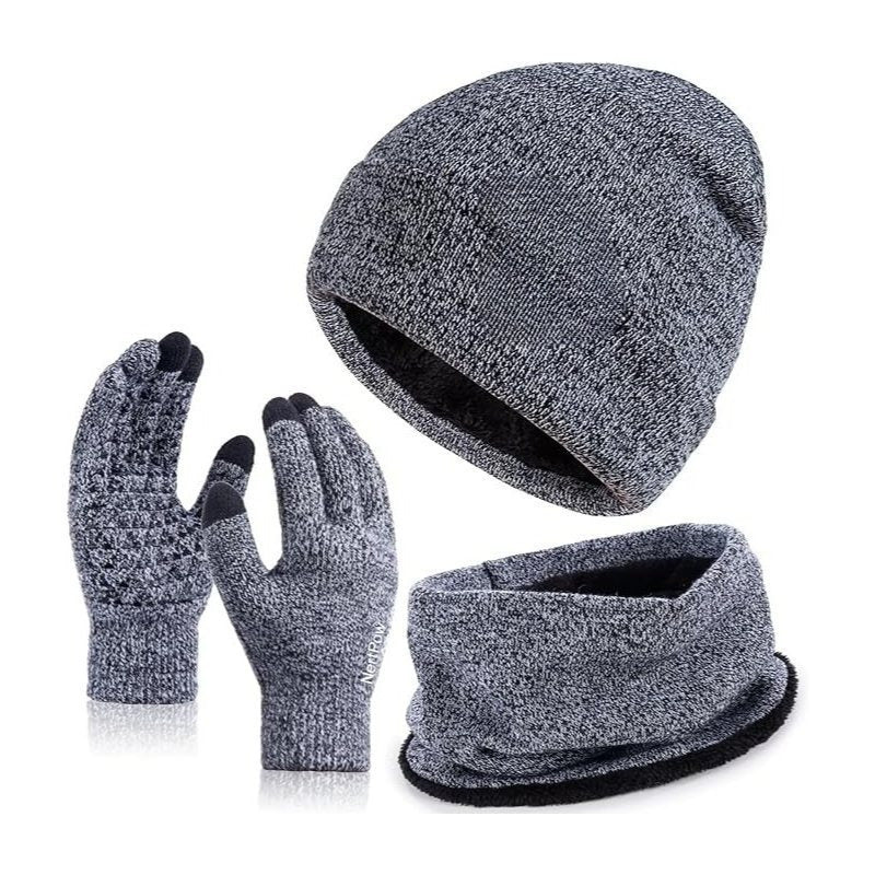 Unisex 3-Piece Winter Hat, Scarf & Gloves Set