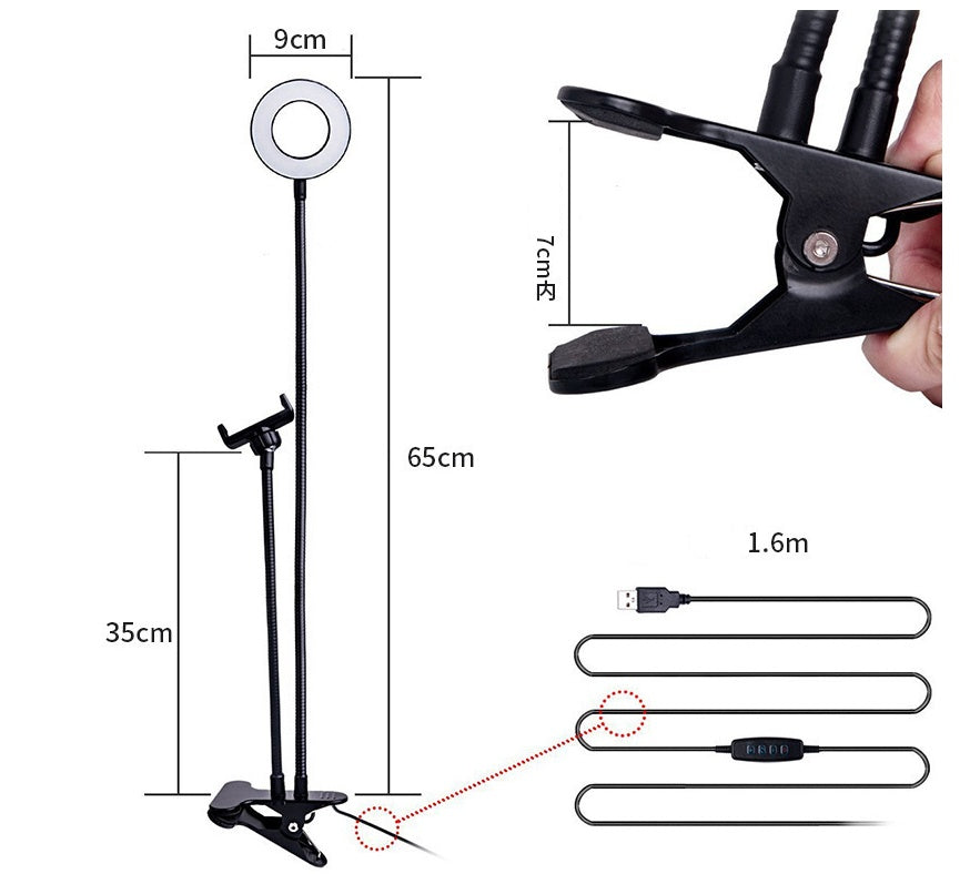 Adjustable LED Light with Phone Holder & Flexible Stand - alternate view