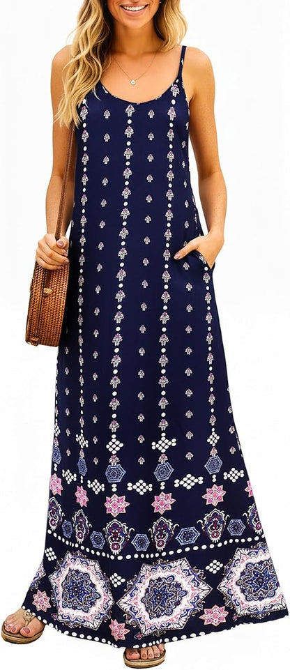 Solara Floral V-Neck Maxi Dress | FINIKS GRAVITY