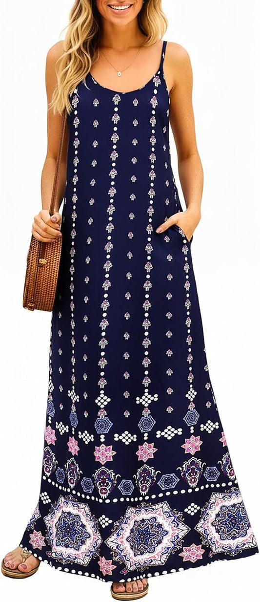 Solara Floral V-Neck Maxi Dress | FINIKS GRAVITY