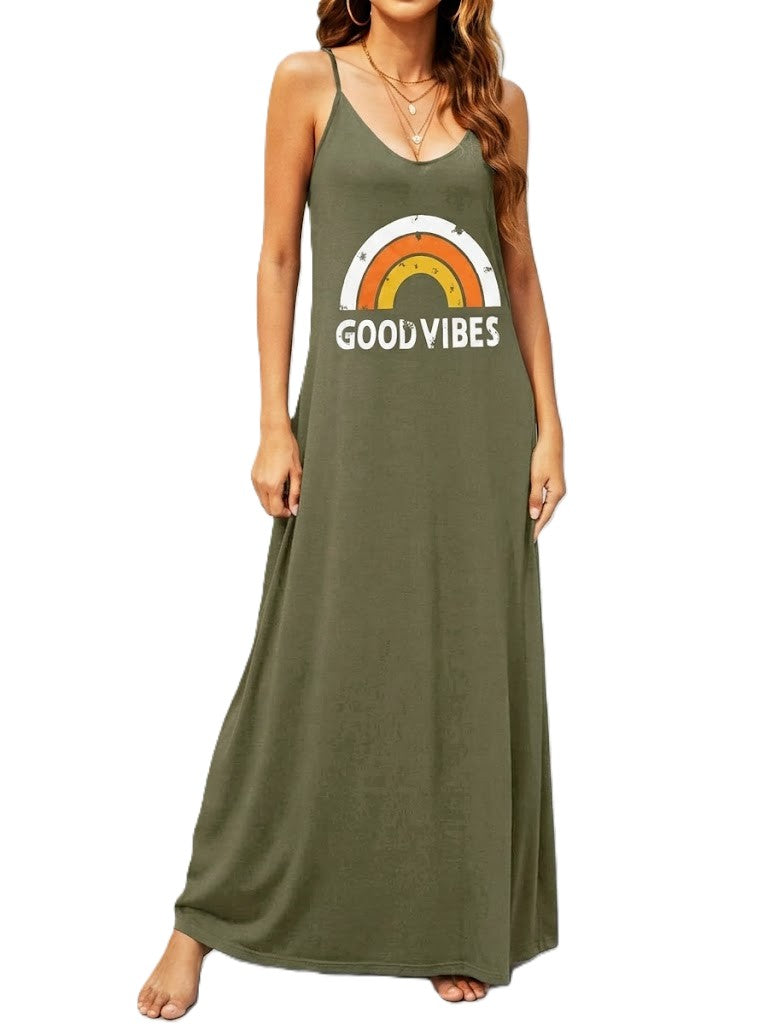 Finiks Gravity | Solara Floral Maxi Dress – Boho V-Neck Spaghetti Strap Summer Dress | Product image 2