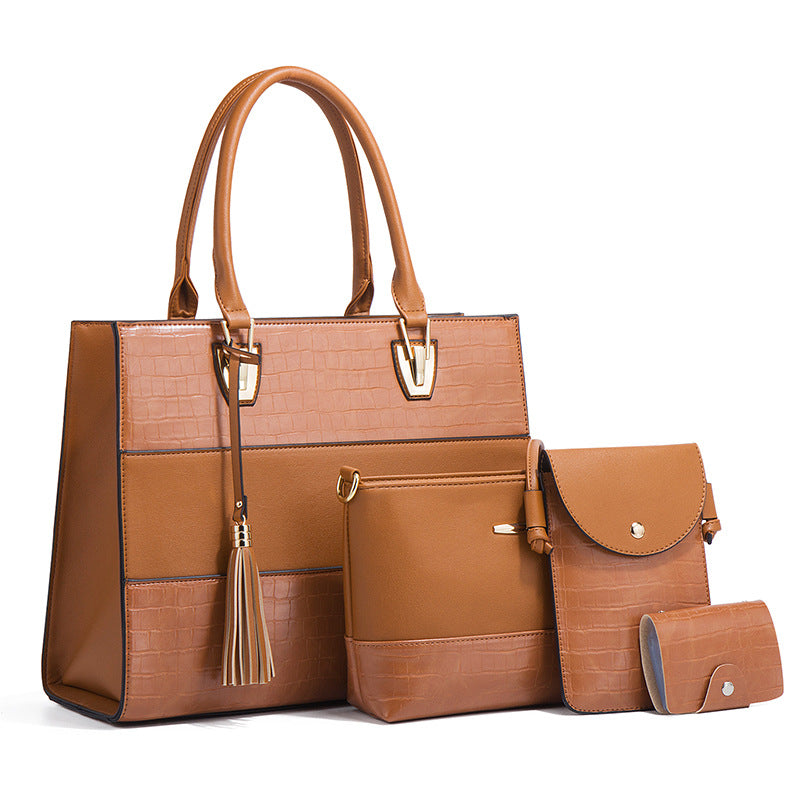 Finiks Gravity | Crocodile-Embossed Handbag & Crossbody Four-Piece Set | Product image 5