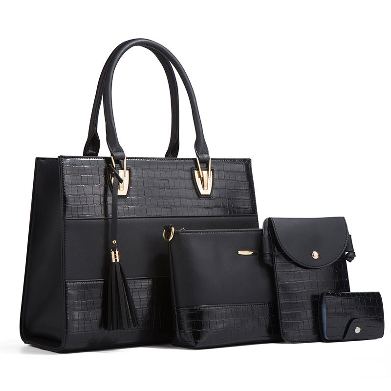 Finiks Gravity | Crocodile-Embossed Handbag & Crossbody Four-Piece Set | Product image 8