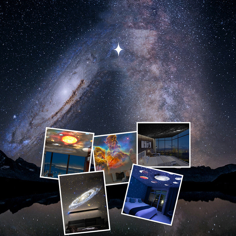 Galaxy projector room and ceiling projection examples